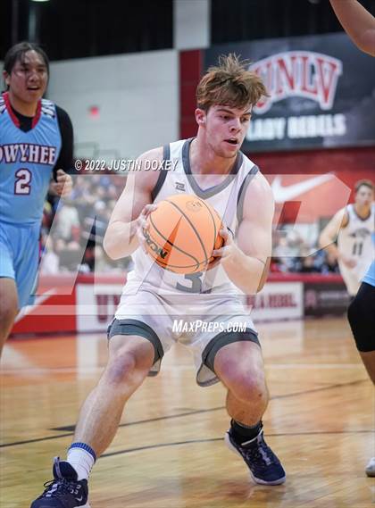 Thumbnail 2 in Pahranagat Valley vs. Owyhee (NIAA Class 1A State Boys Quarterfinal) photogallery.