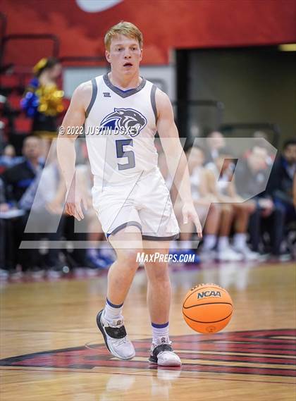 Thumbnail 1 in Pahranagat Valley vs. Owyhee (NIAA Class 1A State Boys Quarterfinal) photogallery.