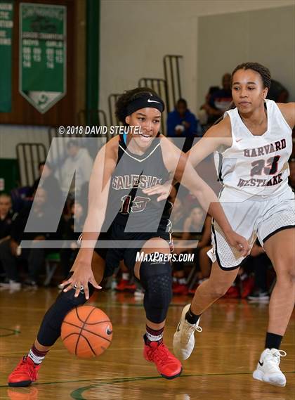 Thumbnail 2 in Salesian College Preparatory vs. Harvard-Westlake (St. Mary's Stockton MLK Showcase) photogallery.