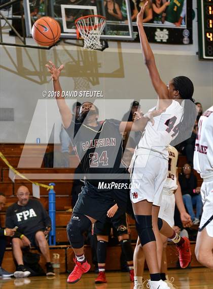 Thumbnail 1 in Salesian College Preparatory vs. Harvard-Westlake (St. Mary's Stockton MLK Showcase) photogallery.