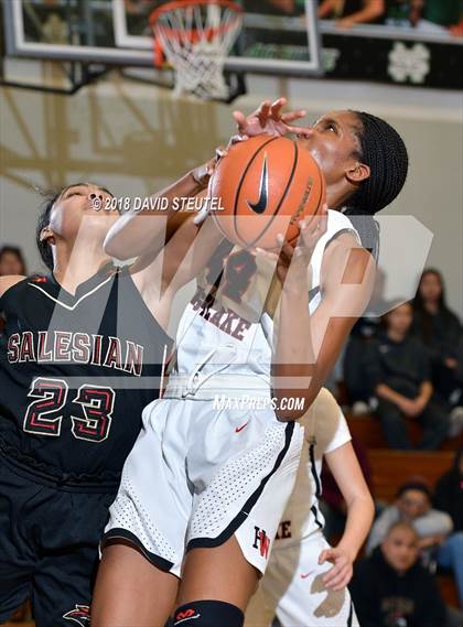 Thumbnail 1 in Salesian College Preparatory vs. Harvard-Westlake (St. Mary's Stockton MLK Showcase) photogallery.