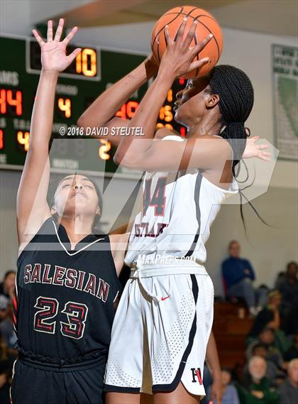 Thumbnail 2 in Salesian College Preparatory vs. Harvard-Westlake (St. Mary's Stockton MLK Showcase) photogallery.