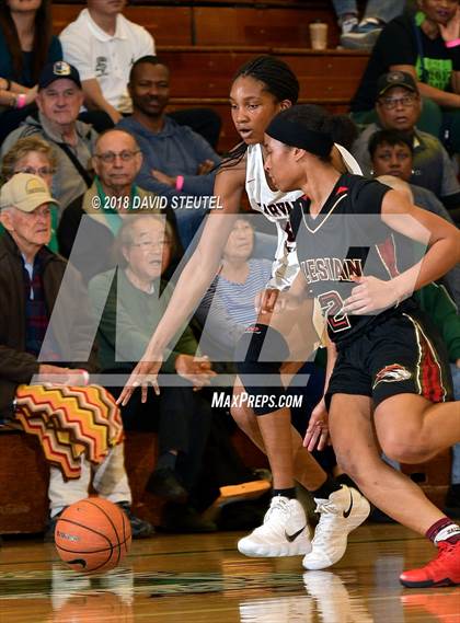 Thumbnail 3 in Salesian College Preparatory vs. Harvard-Westlake (St. Mary's Stockton MLK Showcase) photogallery.