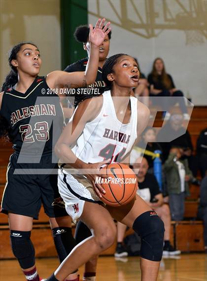 Thumbnail 1 in Salesian College Preparatory vs. Harvard-Westlake (St. Mary's Stockton MLK Showcase) photogallery.