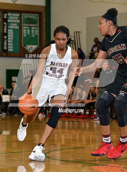 Thumbnail 3 in Salesian College Preparatory vs. Harvard-Westlake (St. Mary's Stockton MLK Showcase) photogallery.