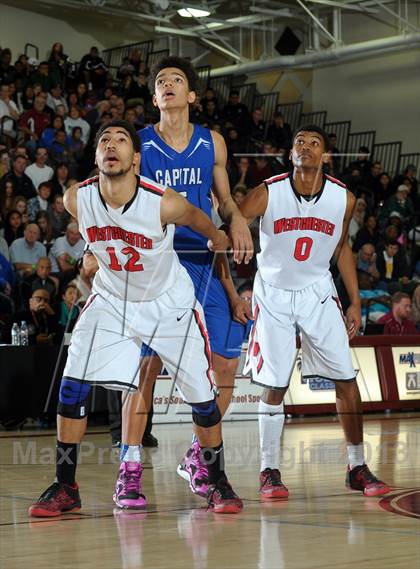 Thumbnail 2 in Westchester vs. Capital Christian (MaxPreps Holiday Classic) photogallery.