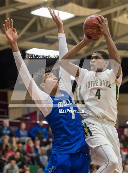 Thumbnail 2 in Notre Dame vs Archbishop Molloy (Spalding Hoophall Classic) photogallery.