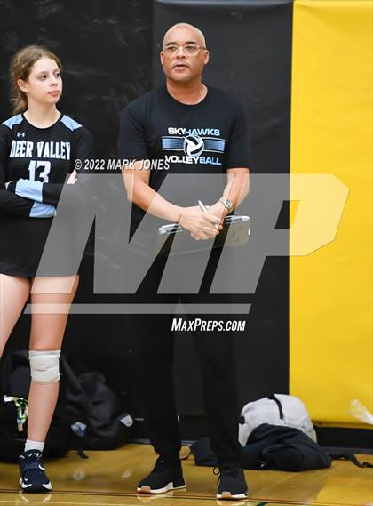 Thumbnail 2 in Deer Valley vs. Paradise Valley  (Goldwater Volleyball Festival Tournament - Gold Division) - Semifinal photogallery.