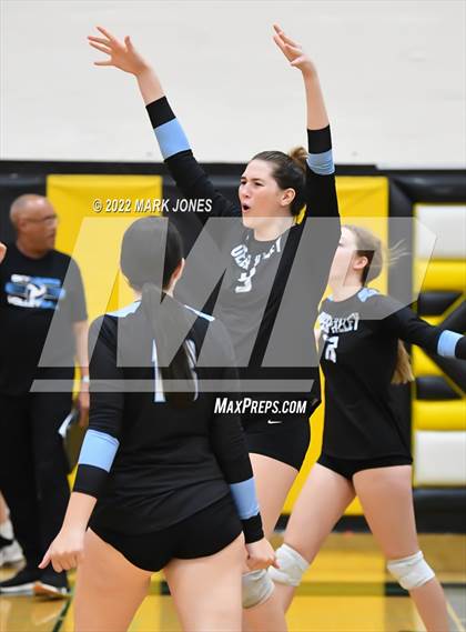 Thumbnail 2 in Deer Valley vs. Paradise Valley  (Goldwater Volleyball Festival Tournament - Gold Division) - Semifinal photogallery.