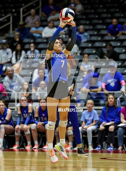Thumbnail 3 in Windthorst vs. Crawford (UIL 2A Volleyball Semi-Final) photogallery.