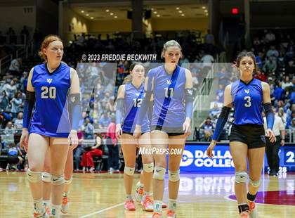 Thumbnail 3 in Windthorst vs. Crawford (UIL 2A Volleyball Semi-Final) photogallery.