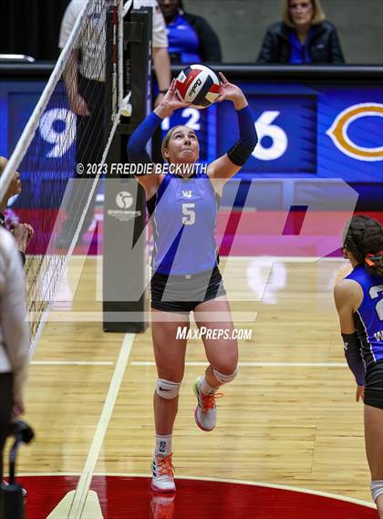 Thumbnail 3 in Windthorst vs. Crawford (UIL 2A Volleyball Semi-Final) photogallery.