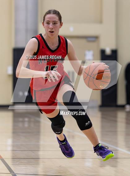 Thumbnail 2 in Hillsdale vs. Westmont (CIF CCS D2 Girls Basketball Quarterfinal) photogallery.