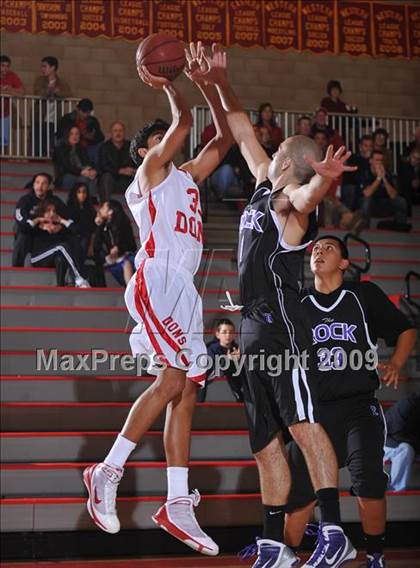 Thumbnail 1 in Cathedral vs The Rock Academy (MaxPreps Holiday Classic) photogallery.