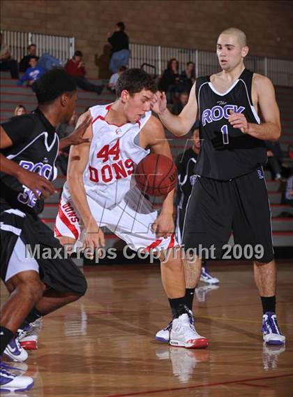 Thumbnail 2 in Cathedral vs The Rock Academy (MaxPreps Holiday Classic) photogallery.