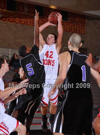 Thumbnail 3 in Cathedral vs The Rock Academy (MaxPreps Holiday Classic) photogallery.