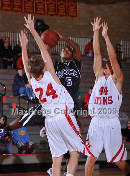 Thumbnail 1 in Cathedral vs The Rock Academy (MaxPreps Holiday Classic) photogallery.