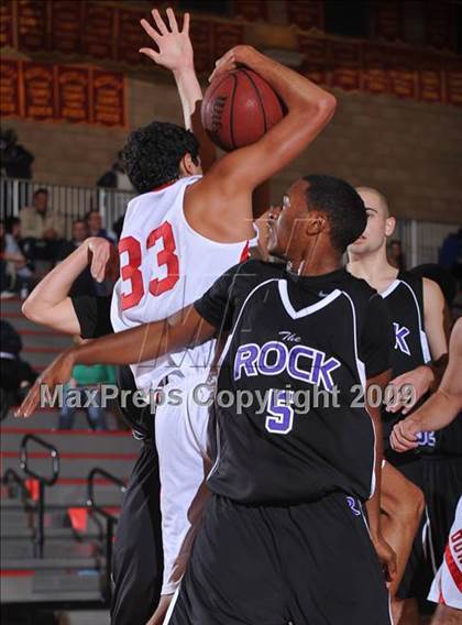 Thumbnail 3 in Cathedral vs The Rock Academy (MaxPreps Holiday Classic) photogallery.