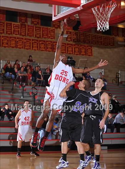 Thumbnail 2 in Cathedral vs The Rock Academy (MaxPreps Holiday Classic) photogallery.