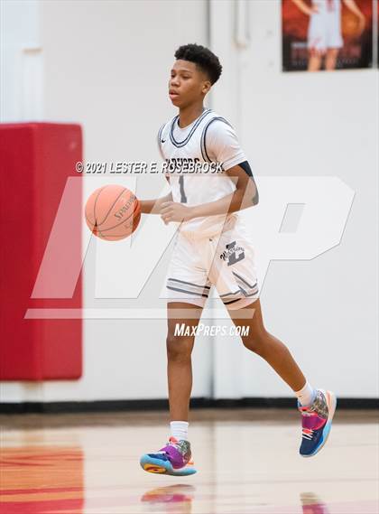 Thumbnail 1 in Liberty Christian vs Marble Falls (2021 Chicken Express Holiday Extravaganza) photogallery.