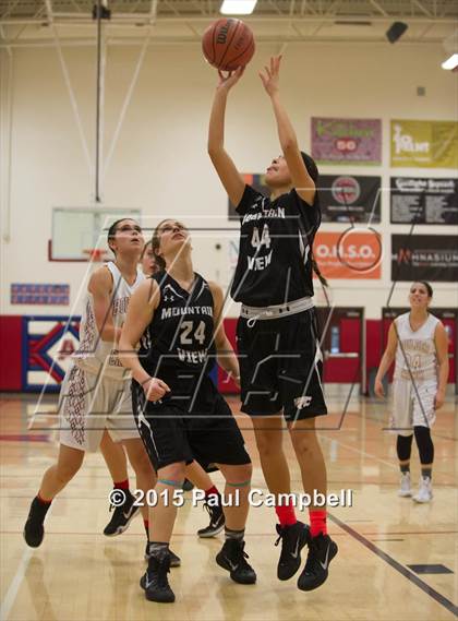 Thumbnail 2 in Boulder Creek vs Mountain View (Arcadia Lady Hoops Tournament) photogallery.