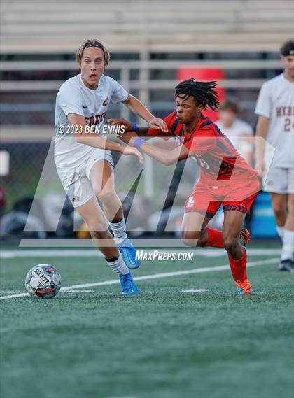 Thumbnail 2 in Hebron Christian Academy vs Sandy Creek (GHSA 3A Second Round) photogallery.