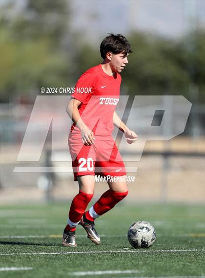 Thumbnail 1 in Tucson High Magnet School vs Ironwood Ridge (Brandon Bean Soccer Tournament) photogallery.