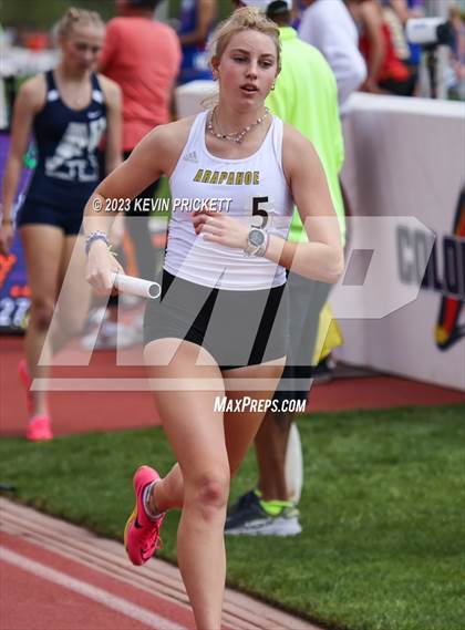 Thumbnail 2 in CHSAA Track and Field 5A Championships (Girls 4x800m Relay) photogallery.