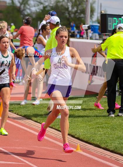 Thumbnail 2 in CHSAA Track and Field 5A Championships (Girls 4x800m Relay) photogallery.