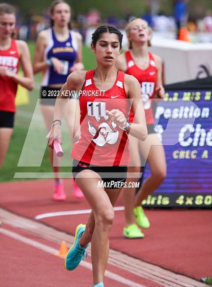 Thumbnail 2 in CHSAA Track and Field 5A Championships (Girls 4x800m Relay) photogallery.