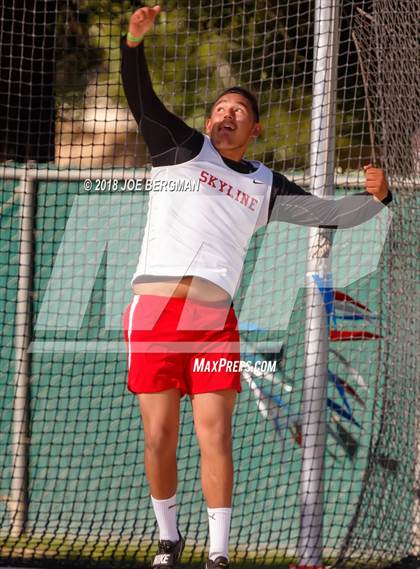 Thumbnail 1 in CIF State Track and Field Championships (Boys Discus Prelim) photogallery.