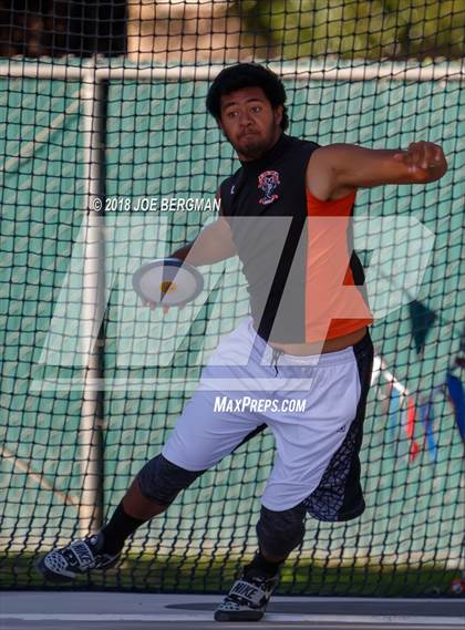 Thumbnail 1 in CIF State Track and Field Championships (Boys Discus Prelim) photogallery.