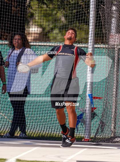 Thumbnail 1 in CIF State Track and Field Championships (Boys Discus Prelim) photogallery.