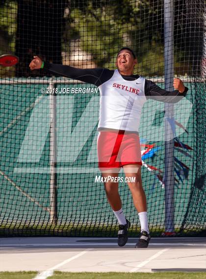 Thumbnail 3 in CIF State Track and Field Championships (Boys Discus Prelim) photogallery.