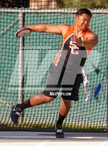 Thumbnail 1 in CIF State Track and Field Championships (Boys Discus Prelim) photogallery.
