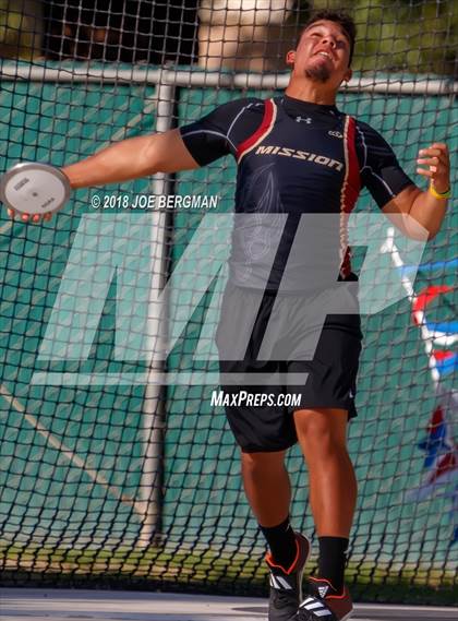 Thumbnail 1 in CIF State Track and Field Championships (Boys Discus Prelim) photogallery.