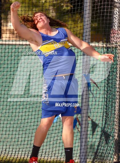 Thumbnail 3 in CIF State Track and Field Championships (Boys Discus Prelim) photogallery.