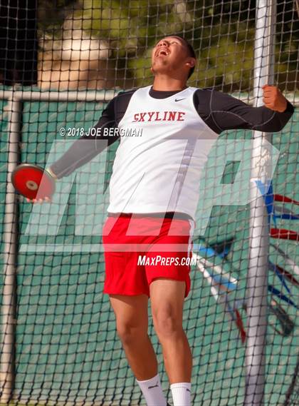 Thumbnail 3 in CIF State Track and Field Championships (Boys Discus Prelim) photogallery.