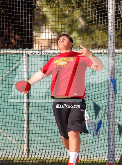 Thumbnail 1 in CIF State Track and Field Championships (Boys Discus Prelim) photogallery.