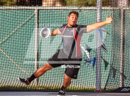 Thumbnail 1 in CIF State Track and Field Championships (Boys Discus Prelim) photogallery.