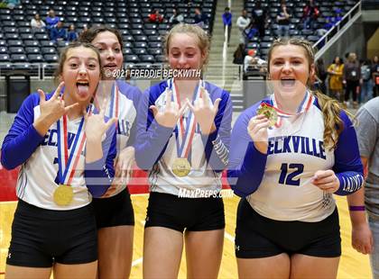 Thumbnail 2 in Beckville vs. Thrall (UIL Volleyball 2A Finals)  photogallery.