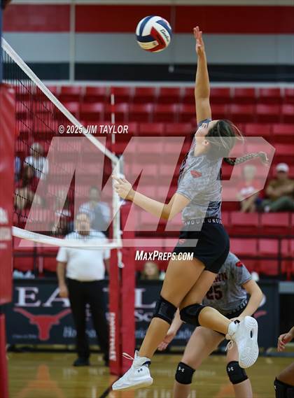 Thumbnail 2 in Albany vs Strawn (Eastland Volleyball Showdown 2025) photogallery.