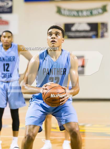Thumbnail 2 in  Trinity Christian vs Panther Creek (Hoops and Dreams Showcase) photogallery.