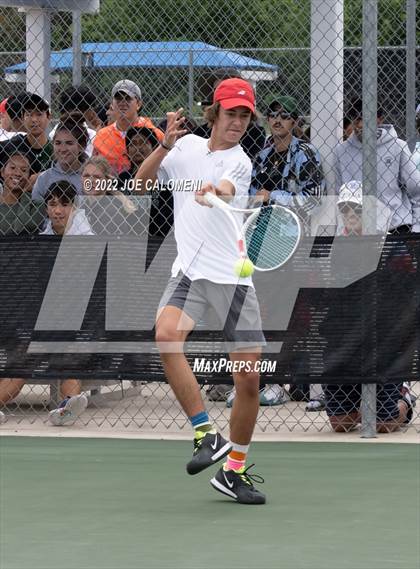 Thumbnail 3 in Reagan [Ronald] vs West Brook (UIL 6A Boys Singles State Quarterfinal) photogallery.