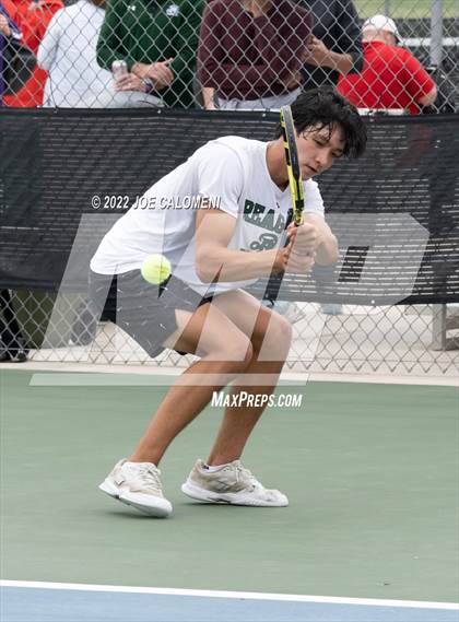 Thumbnail 2 in Reagan [Ronald] vs West Brook (UIL 6A Boys Singles State Quarterfinal) photogallery.