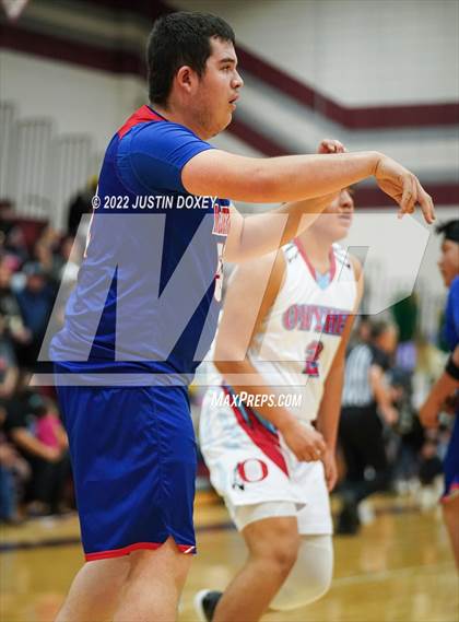 Thumbnail 2 in Owyhee vs. McDermitt (NIAA 1A East Boys Semifinals) photogallery.