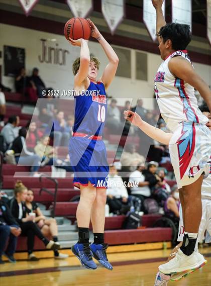 Thumbnail 2 in Owyhee vs. McDermitt (NIAA 1A East Boys Semifinals) photogallery.
