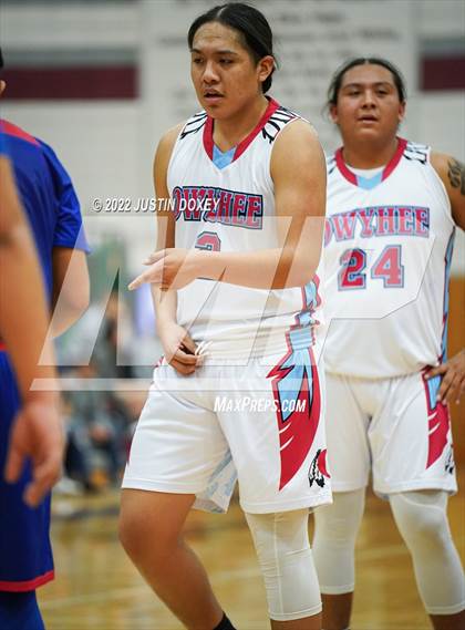 Thumbnail 2 in Owyhee vs. McDermitt (NIAA 1A East Boys Semifinals) photogallery.