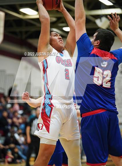Thumbnail 2 in Owyhee vs. McDermitt (NIAA 1A East Boys Semifinals) photogallery.
