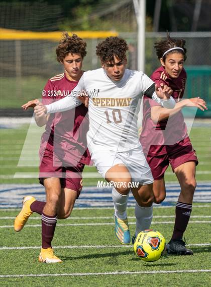 Thumbnail 2 in Brebeuf Jesuit Preparatory vs. Speedway (IHSAA 2A Regional Final) photogallery.